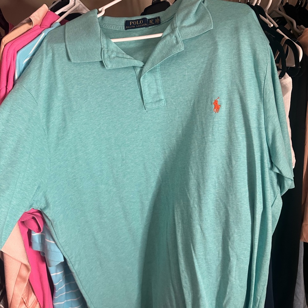 Polo by Ralph Lauren Men's Aqua Polo Shirt